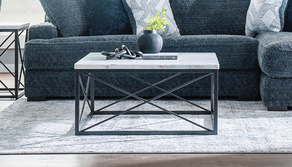 Skyler White Marble Coffee Table
