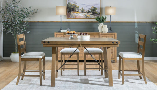 Dahlia II Light Hickory Counter Height Table & Chairs