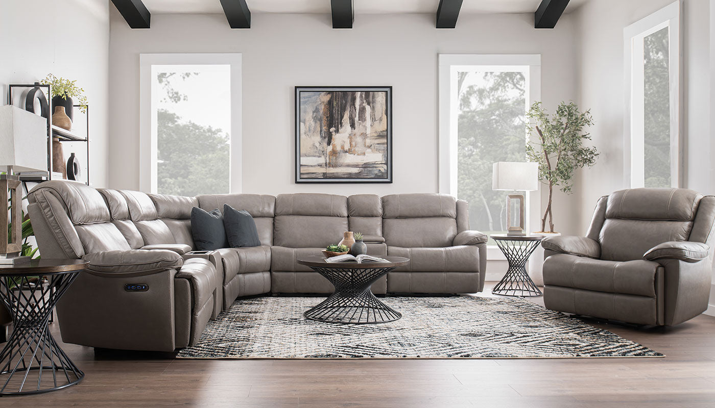 Easthill II Leather Reclining Sectional