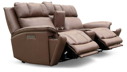 Encore Brown Power Loveseat