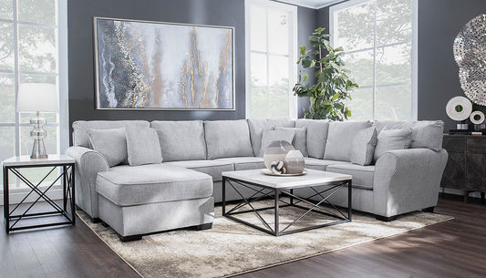 Heath Platinum Sectional with Chaise