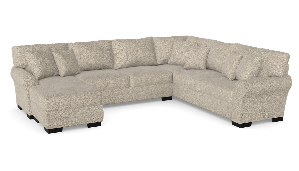 Heath "Saddleback Camel" Sectional with Left Arm Facing Chaise