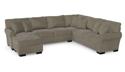 Heath "Saddleback Leather" Sectional with Left Arm Facing Chaise