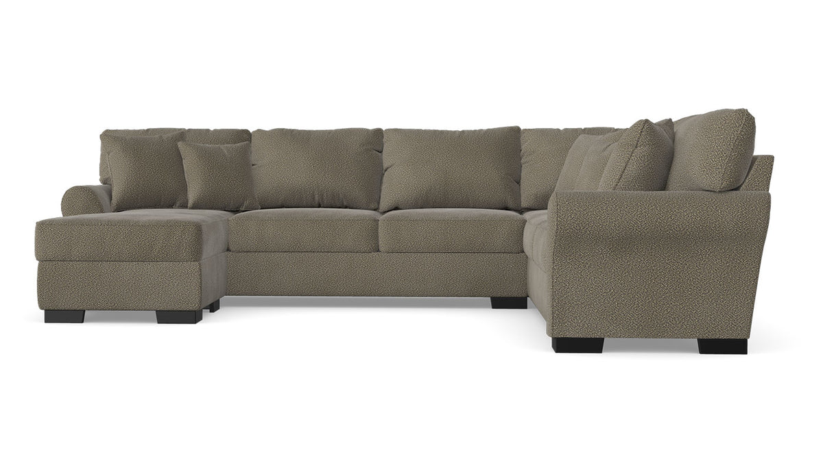 Heath "Saddleback Leather" Sectional with Left Arm Facing Chaise
