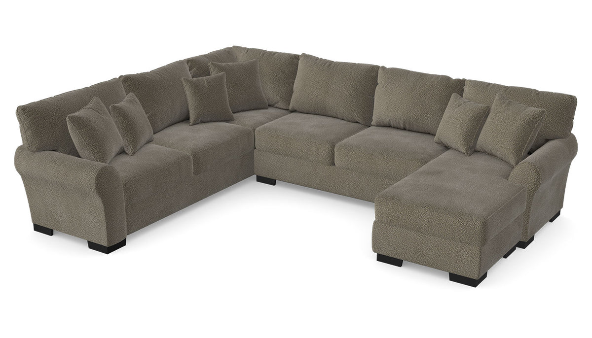 Heath "Saddleback Leather" Sectional with Right Arm Facing Chaise