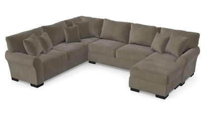Heath "Saddleback Leather" Sectional with Right Arm Facing Chaise