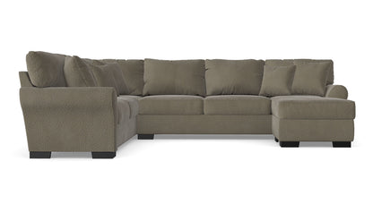 Heath "Saddleback Leather" Sectional with Right Arm Facing Chaise