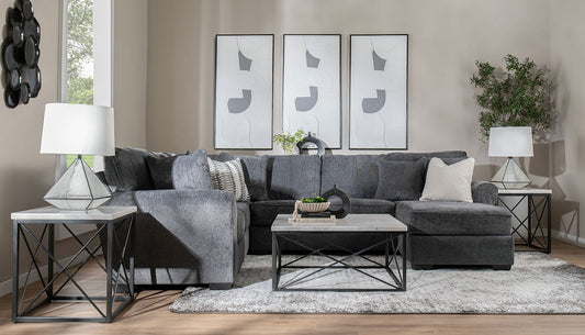 Heath Slate Sectional with Chaise