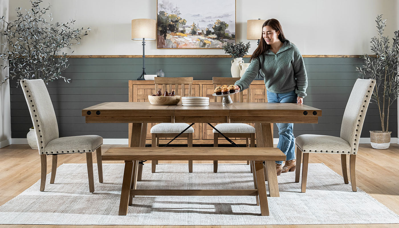 Iris II Light Hickory Dining Height Table & Chairs