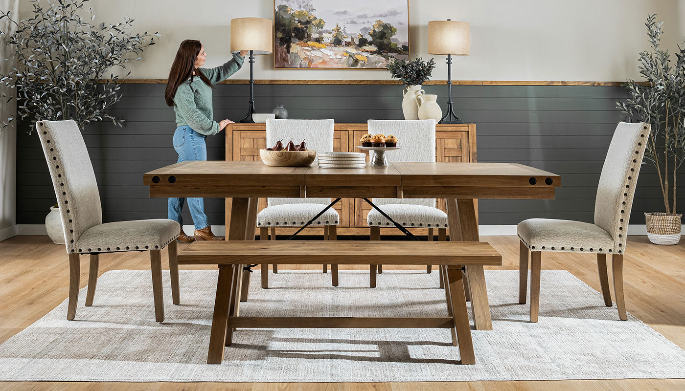 Iris II Light Hickory Dining Height Table & Chairs