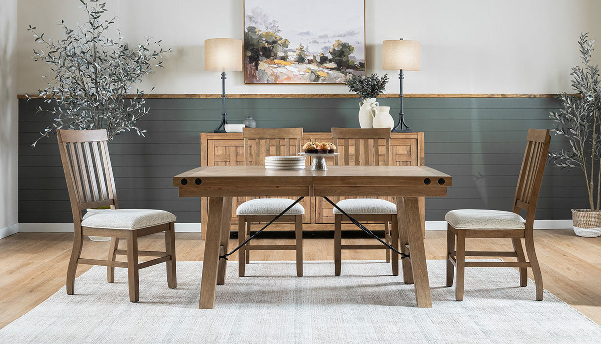 Iris II Light Hickory Dining Height Table & Chairs – Home Zone Furniture