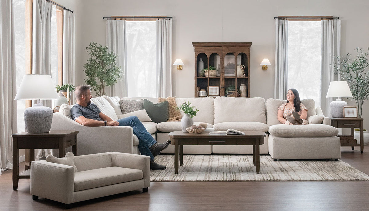 Jacqueline Aloro Ecru Sectional with Chaise