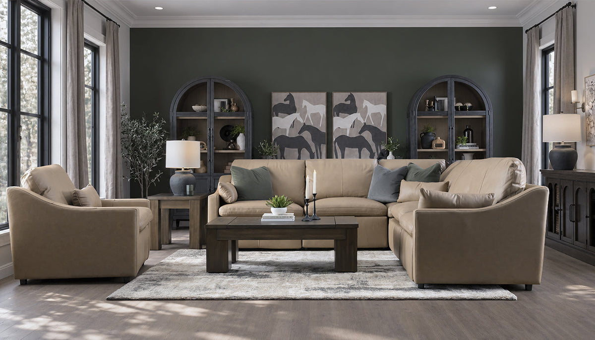 Jacqueline Leather Reclining Sectional