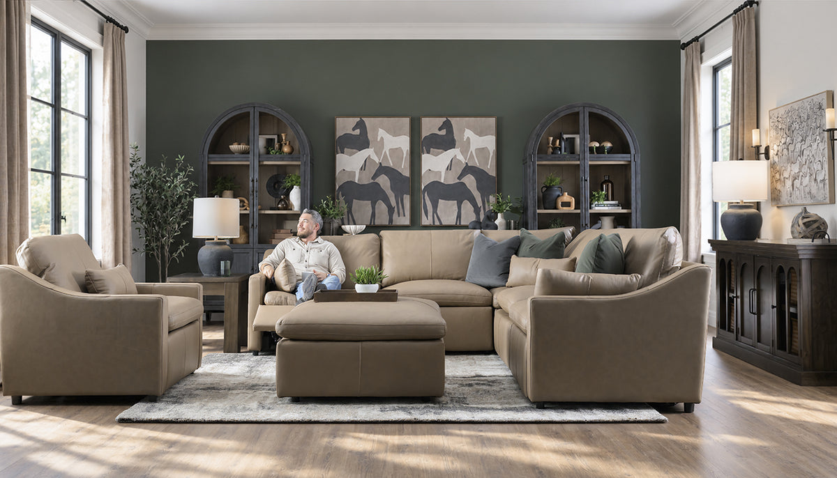 Jacqueline Leather Reclining Sofa & Loveseat
