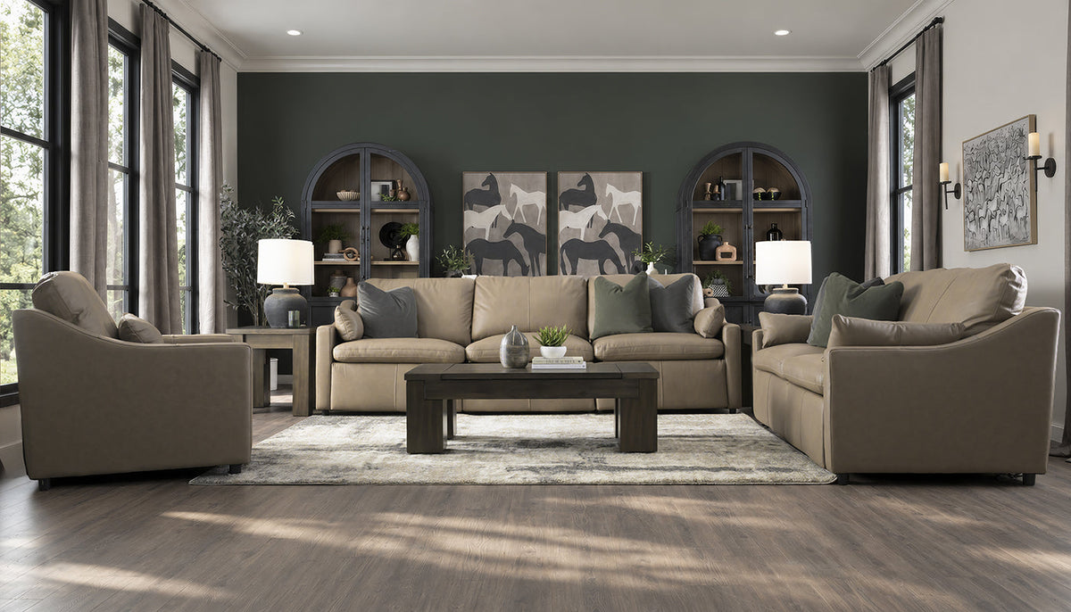 Jacqueline Leather Reclining Sofa & Loveseat