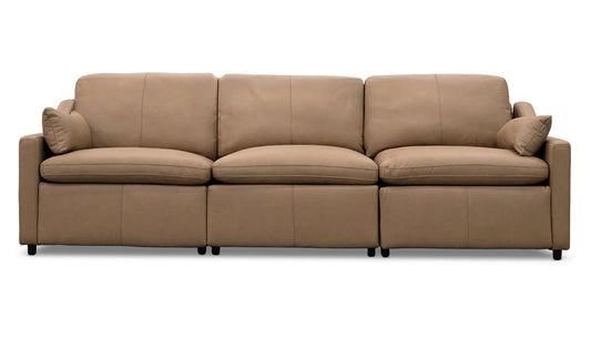 Jacqueline Leather Triple Reclining Sofa