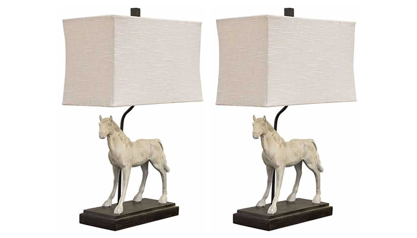Gray Horse Table Lamp Set of 2