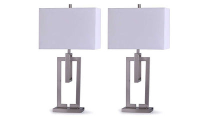 Brushed Nickel Table Lamp Set of 2