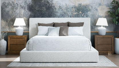 Lisbon Aries Oatmeal King Storage Bed with 2 Nightstands