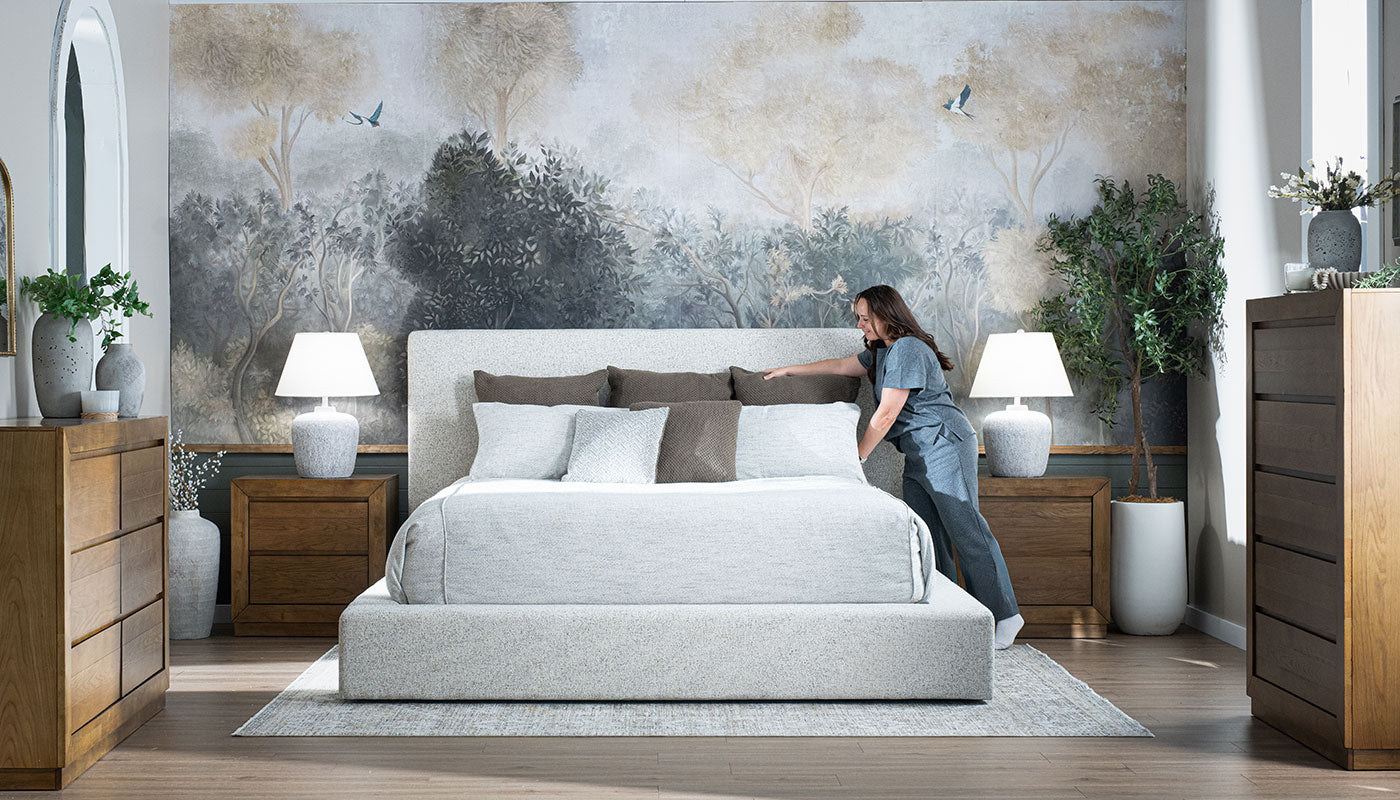 Lisbon Aries Oatmeal King Storage Bed with Dresser, Chest & 2 Nightstands