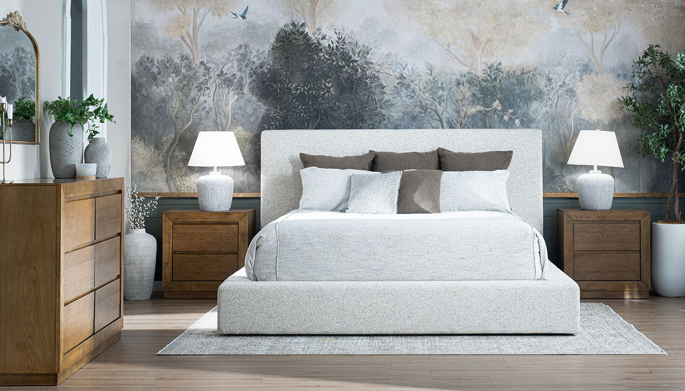 Lisbon Aries Oatmeal King Storage Bed with Dresser & 2 Nightstands