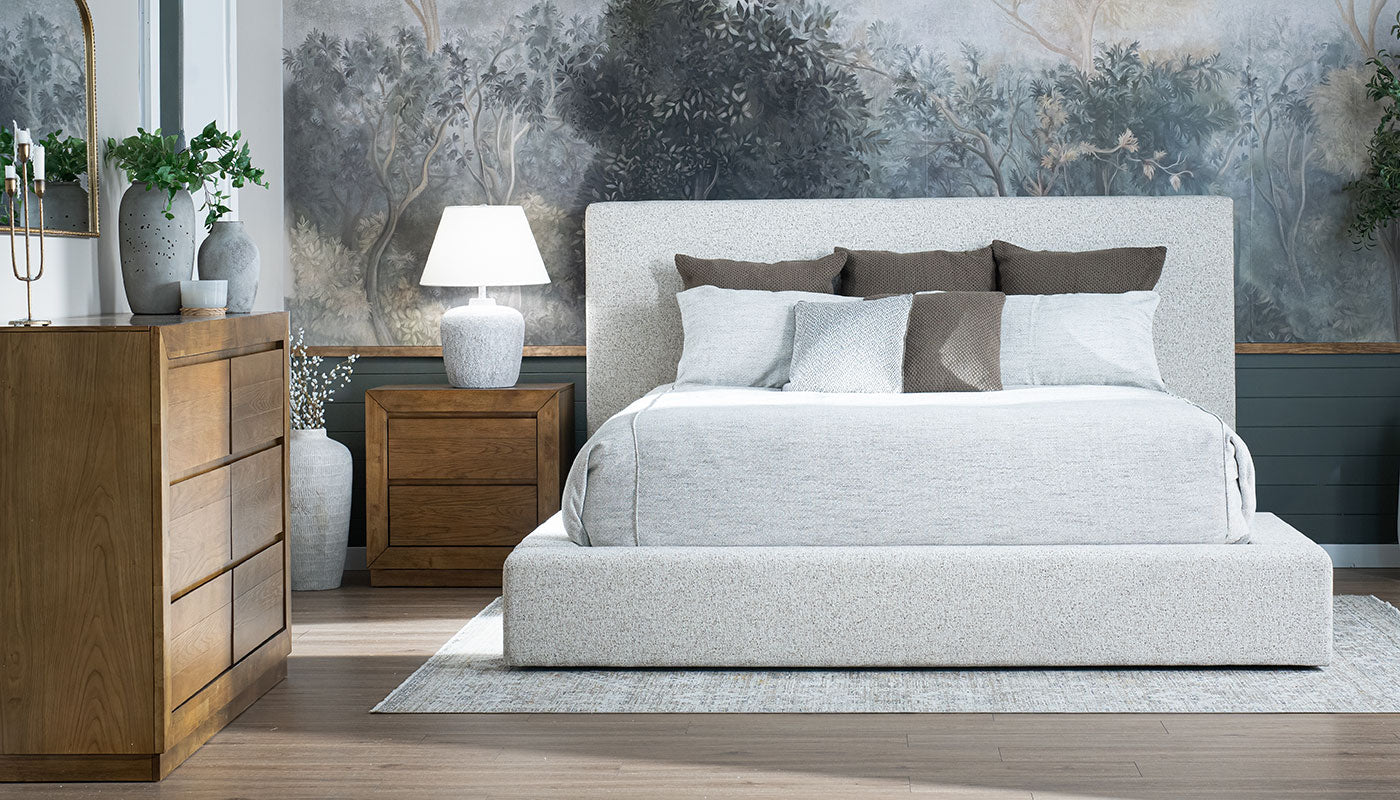 Lisbon Aries Oatmeal King Storage Bed with Dresser & Nightstand