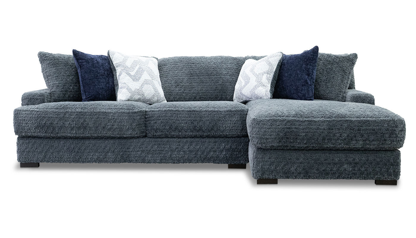 Pleasant Valley Fluffy Iron Sofa with Chaise