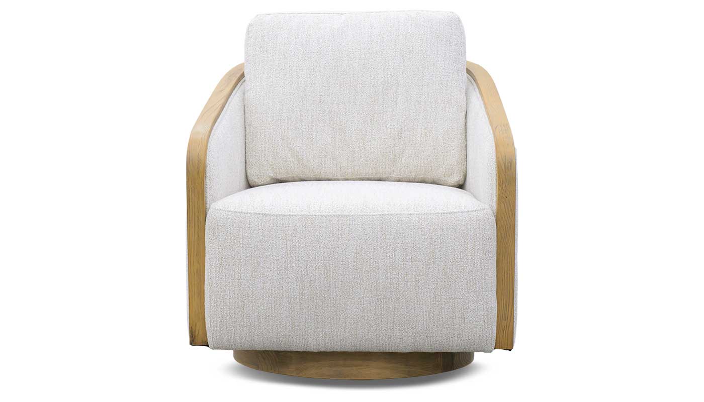 Pomona Beige Fabric Swivel Chair