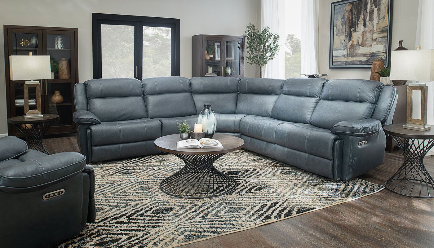 Easthill II Leather Reclining Sectional