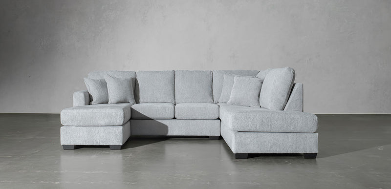 Dalhart II Panda Cocoa Dual Chaise Sectional