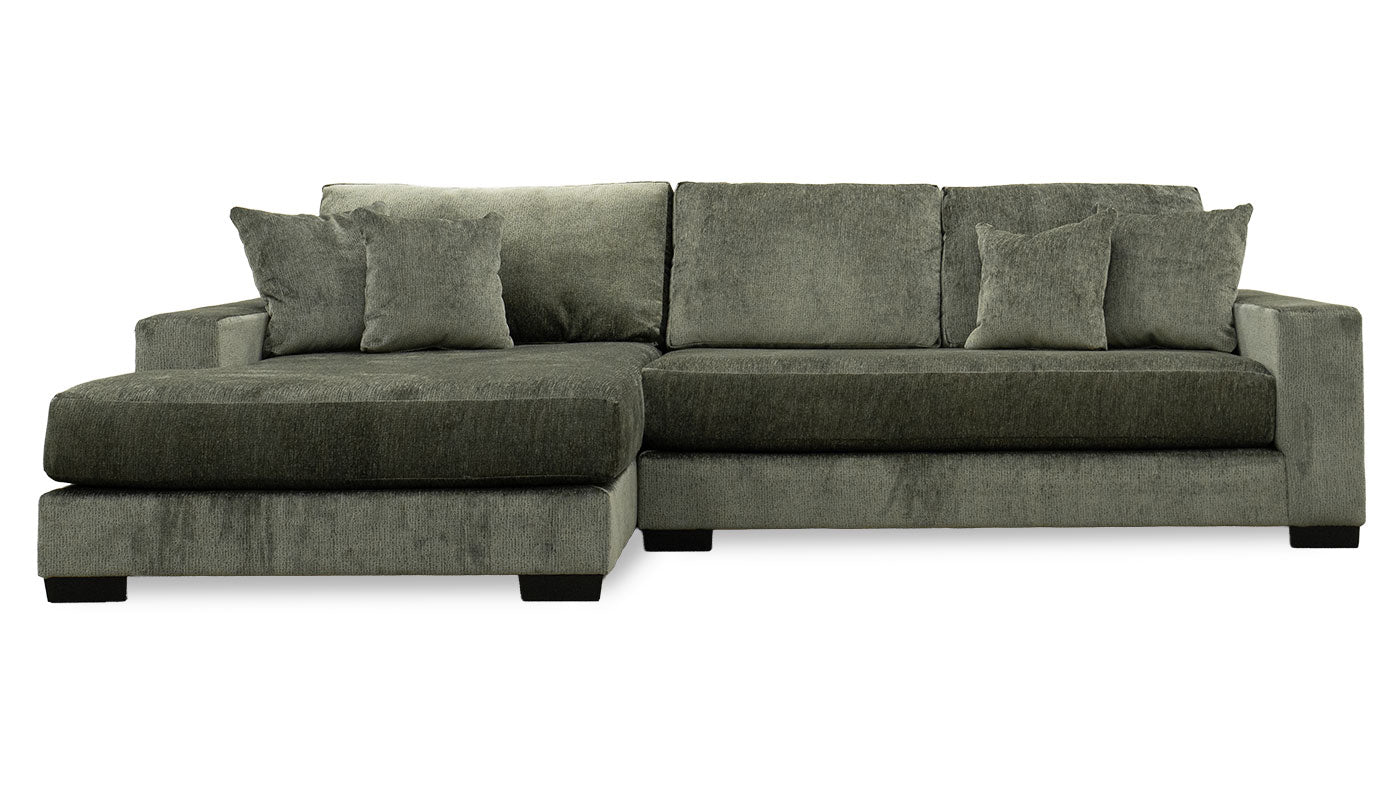 Torri Ventana Olive Sofa with Chaise