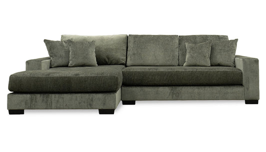 Torri Ventana Olive Sofa with Chaise