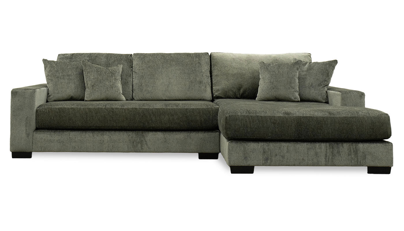 Torri Ventana Olive Sofa with Chaise