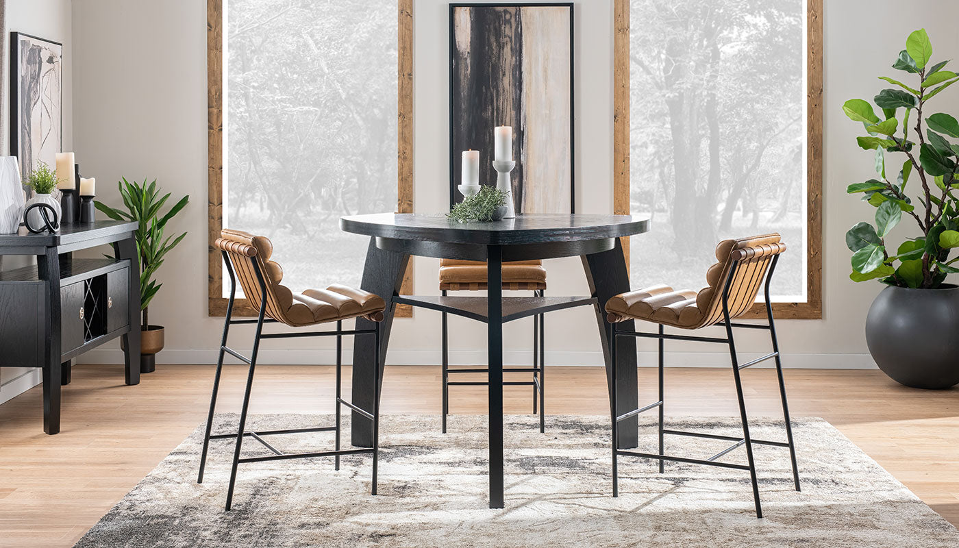 Triangle Bar Height Table & Vail Chairs