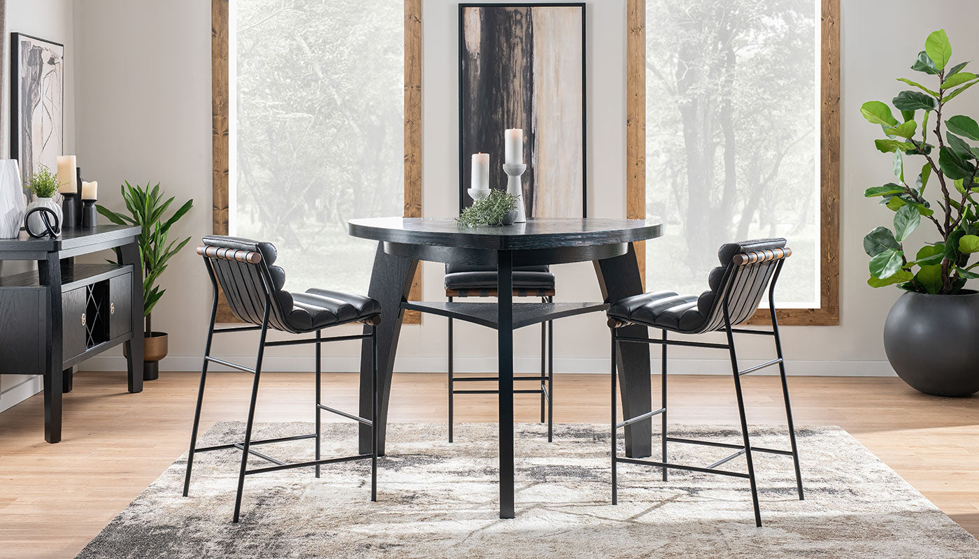 Triangle Bar Height Table & Vail Chairs