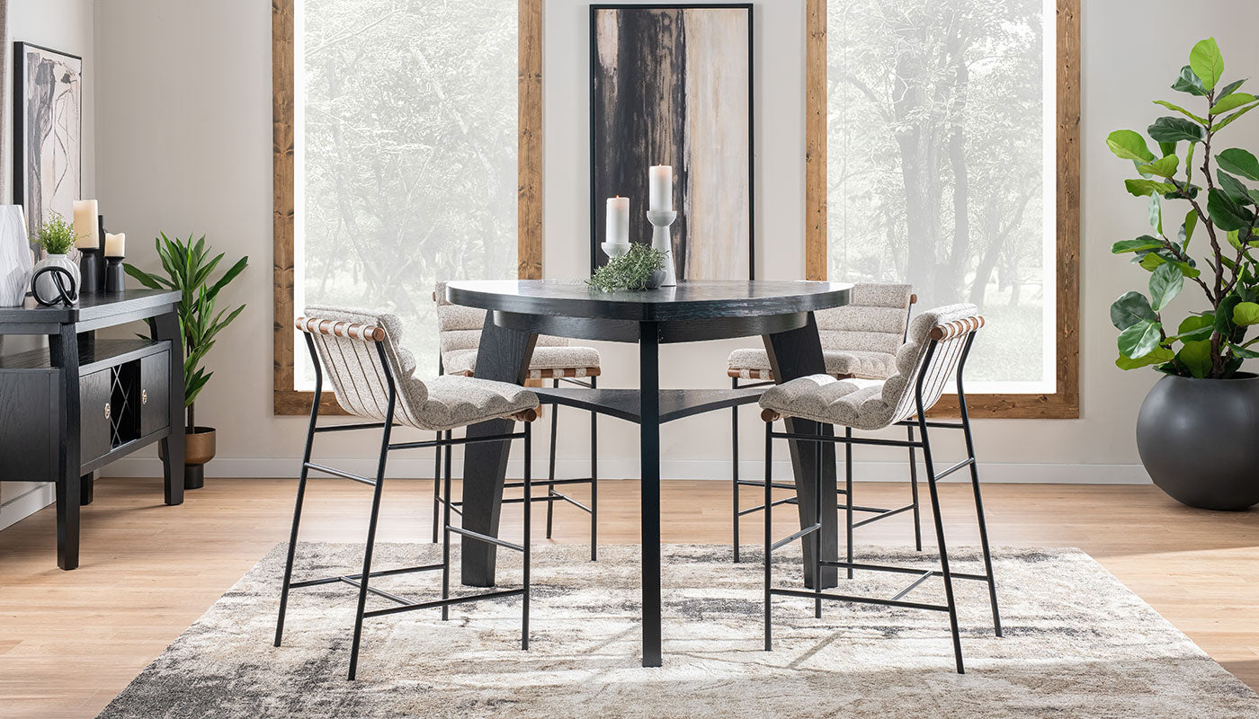 Triangle Bar Height Table & Vail Chairs