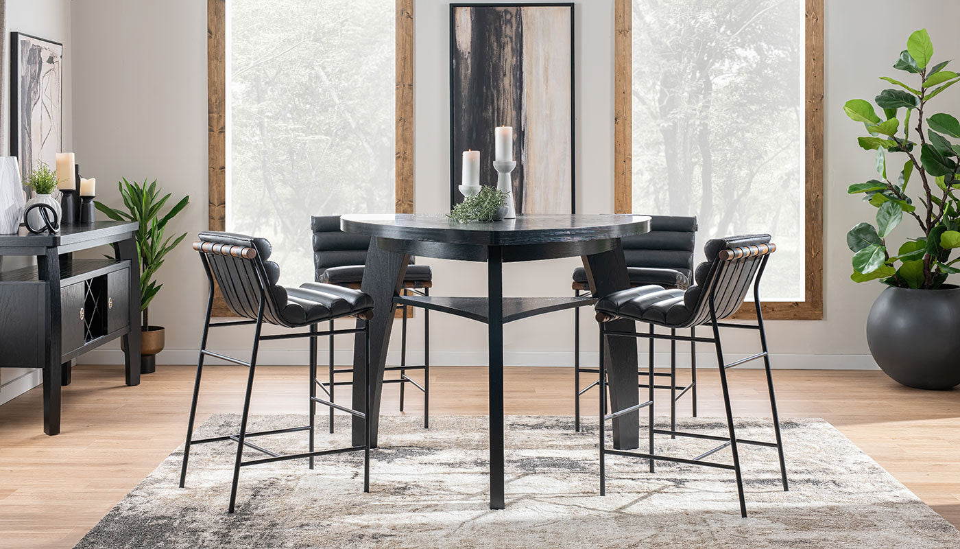 Triangle Bar Height Table & Vail Chairs