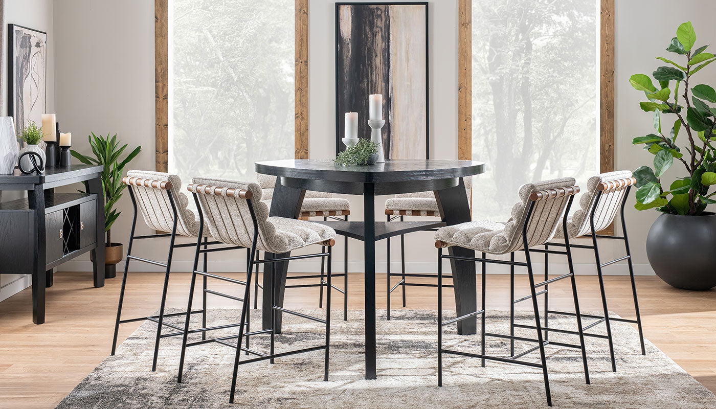 Triangle Bar Height Table & Vail Chairs