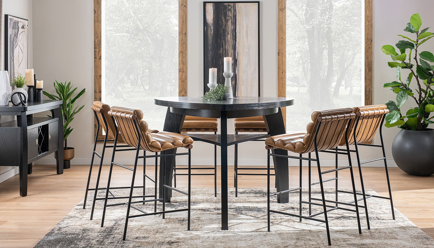 Triangle Bar Height Table & Vail Chairs