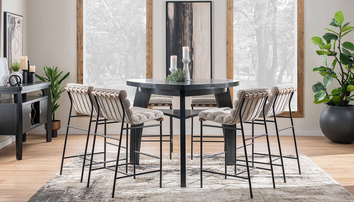 Triangle Bar Height Table & Vail Chairs