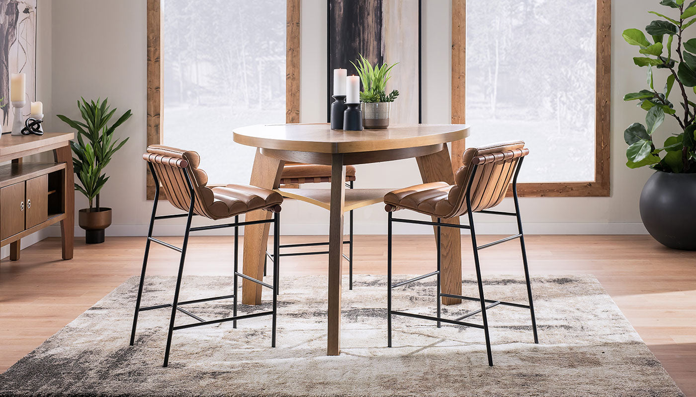 Triangle Bar Height Table & Vail Chairs