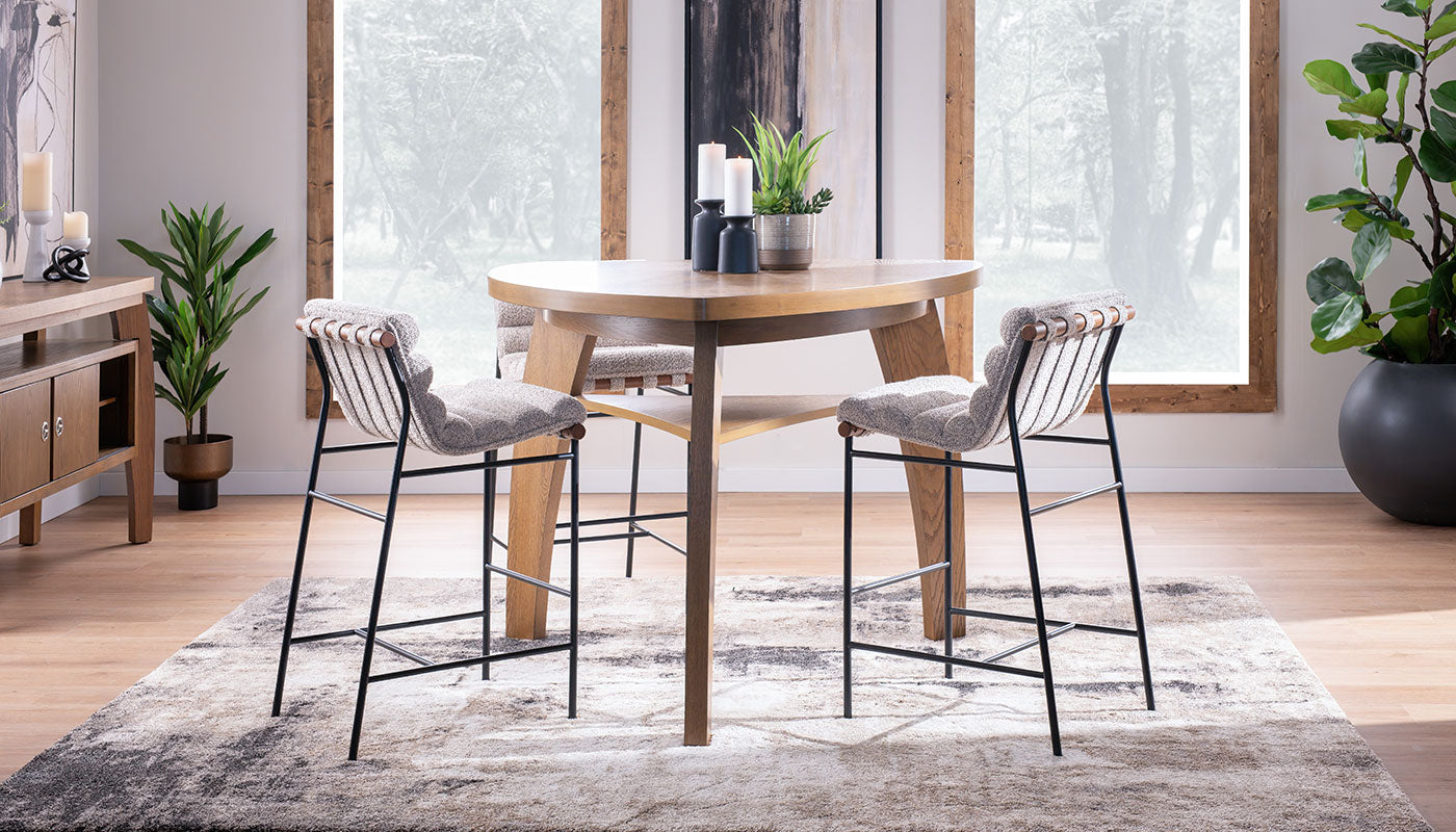 Triangle Bar Height Table & Vail Chairs