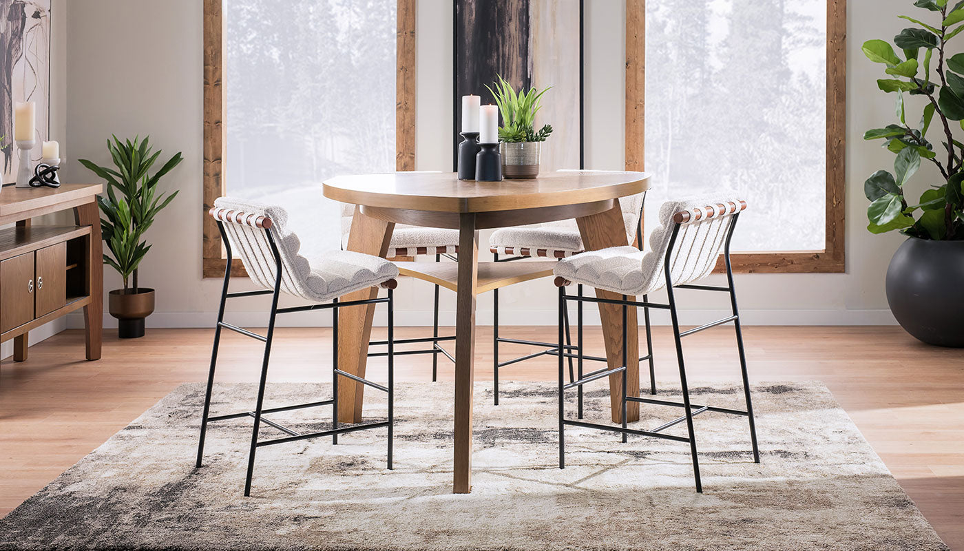 Triangle Bar Height Table & Vail Chairs