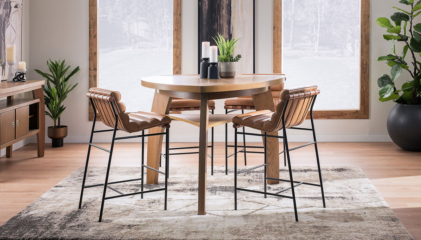 Triangle Bar Height Table & Vail Chairs