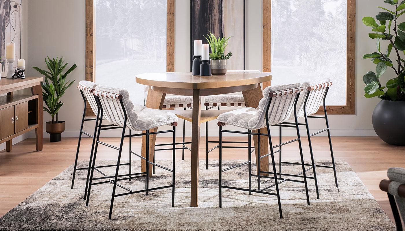 Triangle Bar Height Table & Vail Chairs