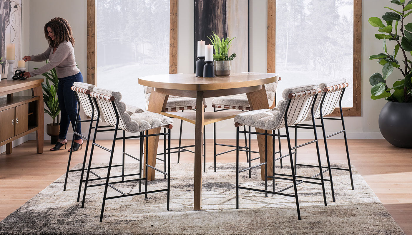 Triangle Bar Height Table & Vail Chairs