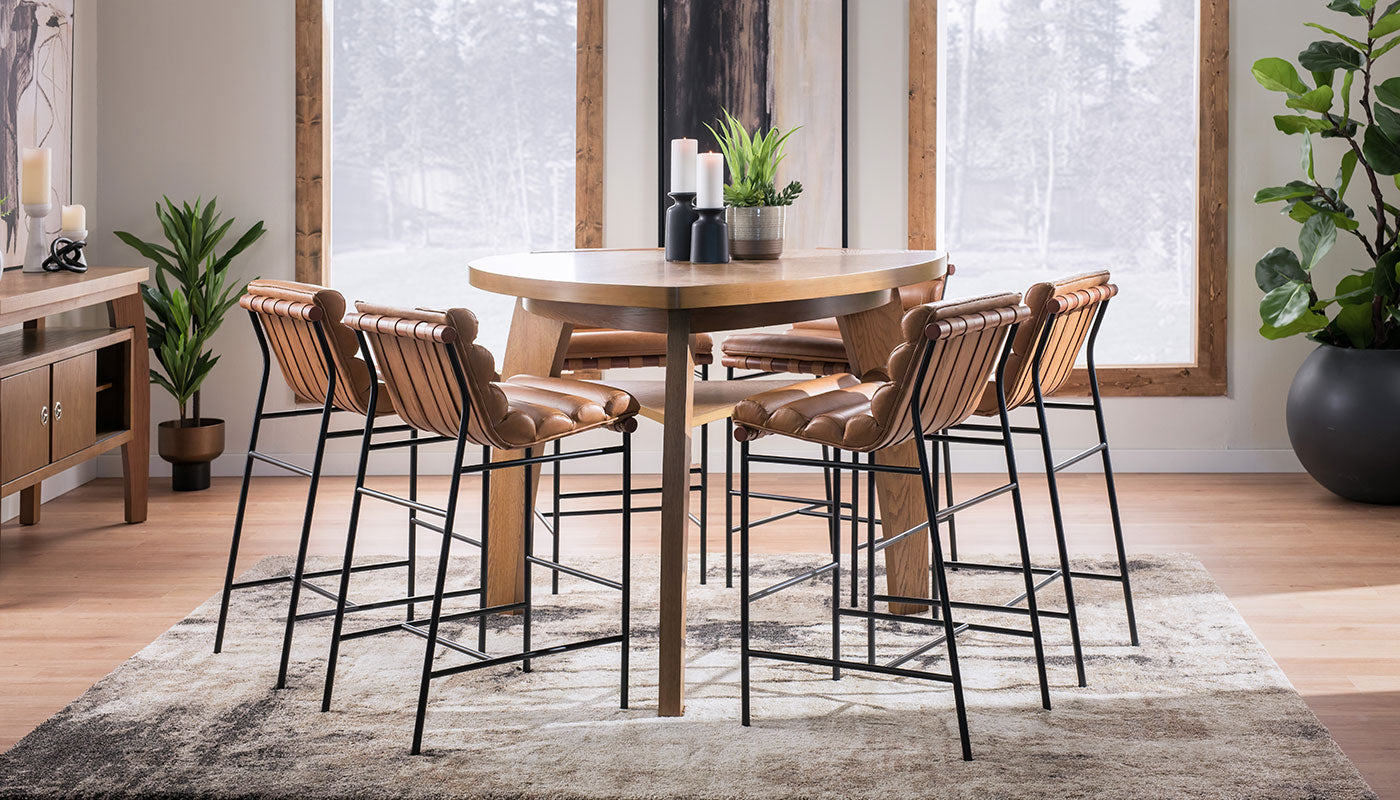 Triangle Bar Height Table & Vail Chairs