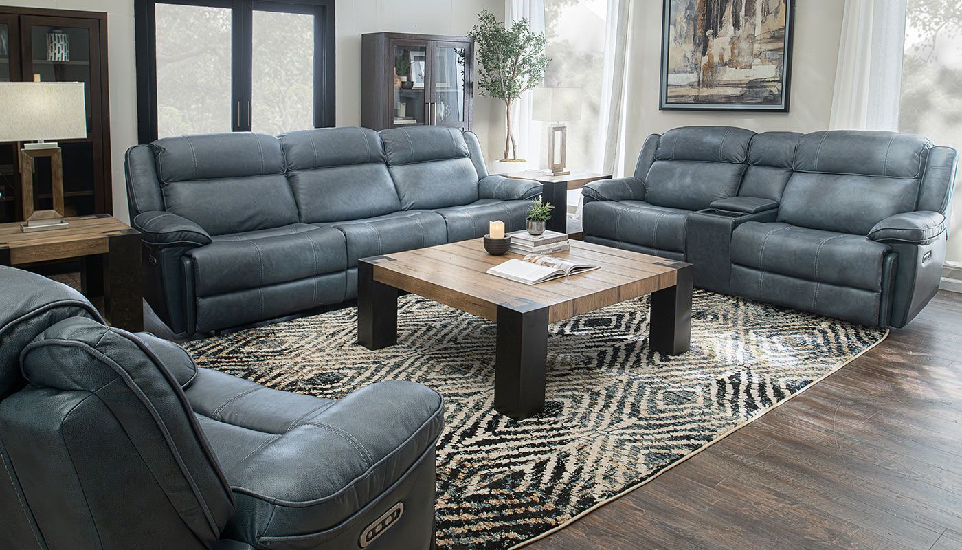 Easthill II Leather Reclining Sofa & Loveseat – Home Zone Furniture