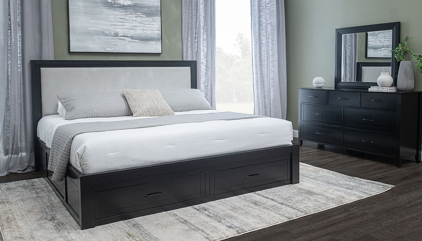 Black queen size bedroom furniture set online